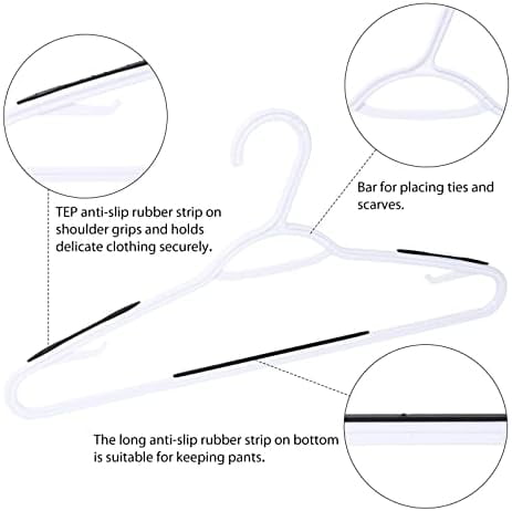 30 Pack Bendable Plastic Hangers Light-Weight Non-Slip Clothes/Suit Hangers(Black)