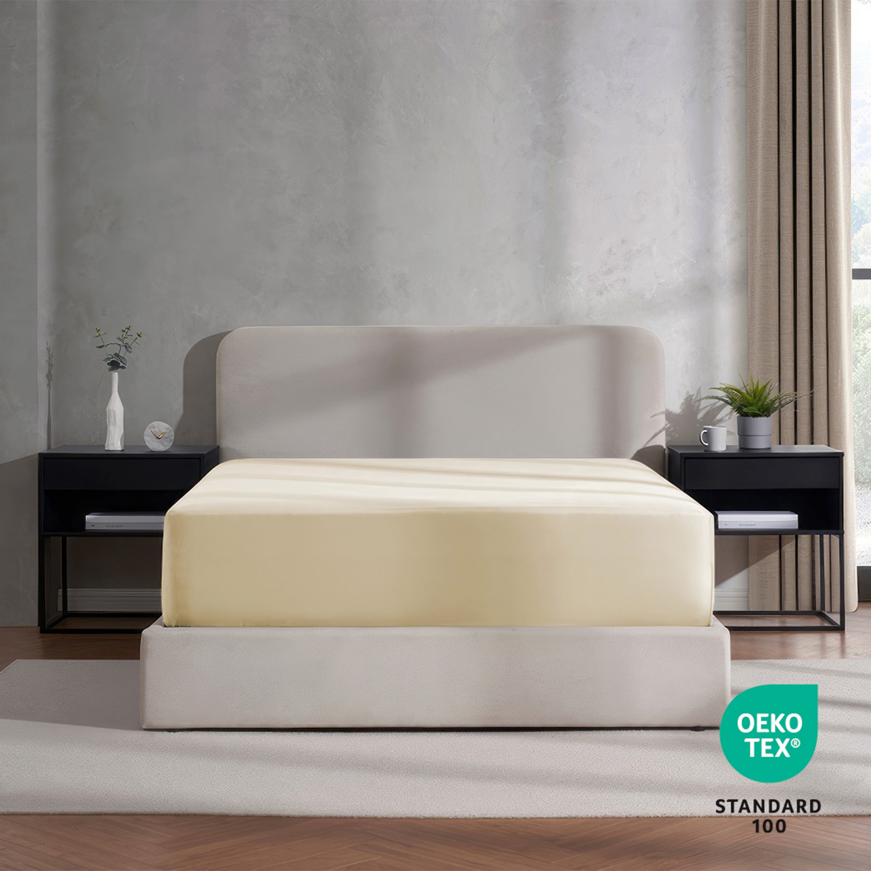 Lammaloe 2 Pack Extra Deep Pocket Twin XL Fitted Sheet Only, Fits 18" to 24" Mattress, Soft Microfiber Fitted Bed Sheet, Beige Cream