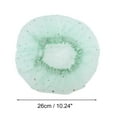 thumbnail image 2 of Unique Bargains 1 Pc Women Portable Shower Cap for Bathroom Business Travel Green Yarn PEVA, 2 of 3