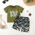 thumbnail image 2 of Nwiuh Toddler Boy Summer Clothes Outfits Kids Cotton Short Sleeve Shirt Shorts Set (CamouflArmy Greene, 12-18 Months), 2 of 4