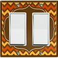 thumbnail image 6 of Metal Light Switch Plate Outlet Cover Brown Orange Chevron Frame Wallpaper WAL041, 6 of 13