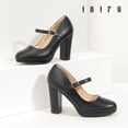thumbnail image 4 of Zapatos IDIFU Mary Jane de tacón negro para mujer talla 5.5, 4 of 6