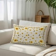 thumbnail image 6 of Yellow Flower Bee Throw Pillow Covers Vintage Country Sunflower Floral Summer Bee Linen Texture Decorative Lumbar Pillow Cover Rectangle Cushion Case for Sofa Couch Bed Living Room 20 X 30 Inches, 6 of 9