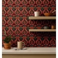 thumbnail image 4 of S4Sassy Paisley Wallpaper - Red Walls Covering, 25" x 360" Self-Adhesive Vinyl Wall Paper, Wallwrap, Easy DIY Walls Covering For Boho aesthetic wall decor, Living Room, Living Spaces, 4 of 9