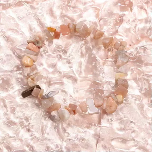 EOEMY Natural Quartz Crystal Crushed Stone Stretchy Hand Strings Energy Mineral Gem-Sunstone Quartz-10Pcs