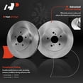 thumbnail image 4 of A-Premium 12.56 inch (318.9mm) Front Vented Disc Brake Rotors + Ceramic Pads Kit Compatible with Select Toyota and Lexus Models - Highlander 06-07, RX330 04-06, RX350 07-09, RX400h 06-08, 6-PC Set, 4 of 8