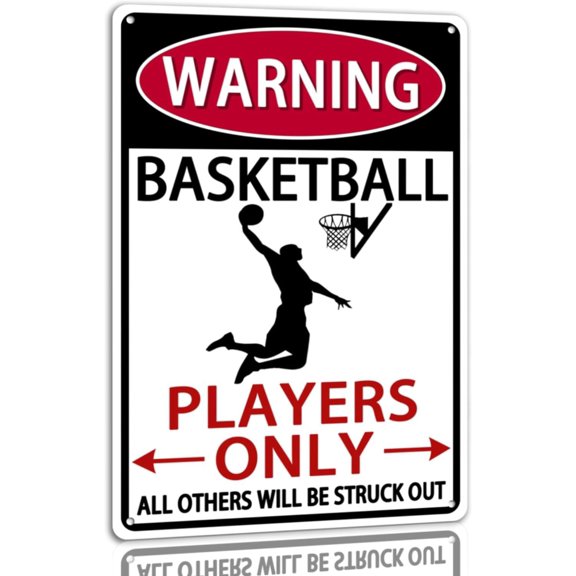 Basketball Players Only Tin Sign Warning Vintage Metal Signs Funny Decoration Poster For Cafe Bar Kitchen 8x12 Inch