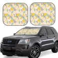 thumbnail image 2 of Uemuo Lemon Leaves Printed 2 PCS Car Windshield Sun Shade, Auto Sun Heat and UV Rays Blocker, Foldable Automotive Front Window Sunshade Protector, 2 of 7