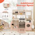 thumbnail image 4 of Gymax Play Kitchen for Kids w/ Stoves Light Sound Faucet Microwave Oven Coffee Machine Pink, 4 of 10