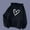 Black, variant on Beige Custom Dimensions Hoodies, Polyester Women's Pullover Outwear Hoodies, Women's Hoodie With Love Print Hoodie Pocket Drawstring Warm Hoodie, XXL