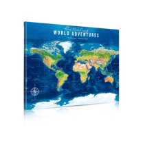 DECORARTS Travel Map Art Giclee Prints Canvas Wall Art to Make Journeys, Map for Home Decor 30" x 24"