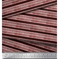 thumbnail image 2 of Soimoi Japan Crepe Satin Fabric Stripe Block Print Fabric by Yard 42 Inch Wide, 2 of 3