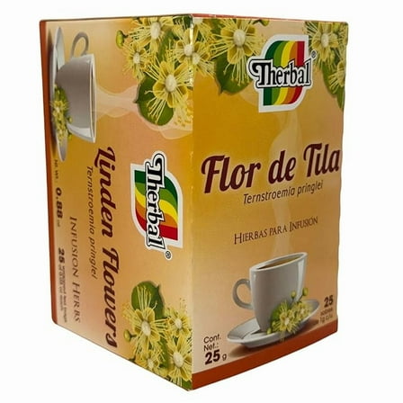Té de Flor de Tila (Linden Flowers Tea) - 25 Bags - 100% Natural, Vegan - Premium Therbal Brand