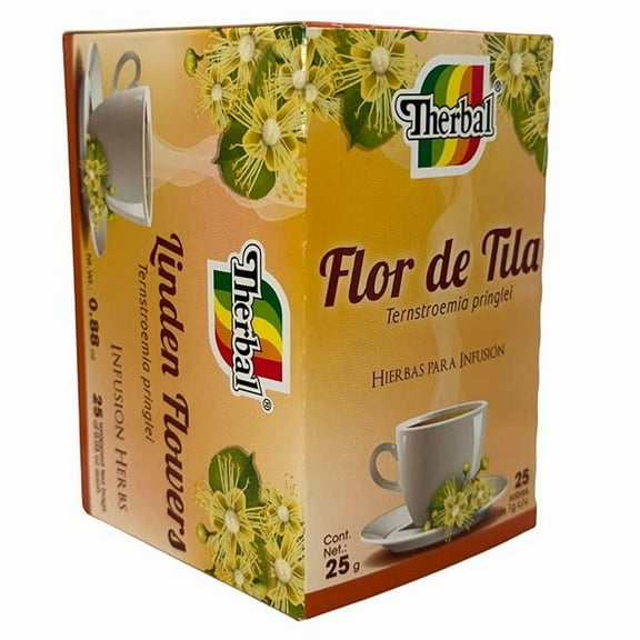 Té de Flor de Tila (Linden Flowers Tea) - 25 Bags - 100% Natural, Vegan - Premium Therbal Brand