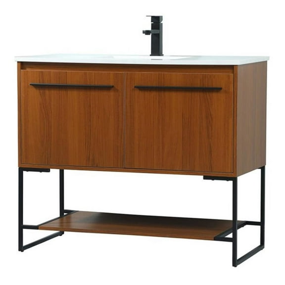 40 inch single bathroom vanity in teak