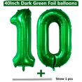 thumbnail image 2 of Lámina con forma de globo LVMOQIQIU, 40 cm, color verde oscuro, número 10 (2 unidades), 2 of 7