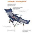 thumbnail image 2 of 330LBS Load Foldable Camping Chair Moclever Heavy Duty Steel Collapsible Lawn Chair with Reclining Backrest Angle Cup Holder Pillow Side Pocket Carry Bag, Blue, 2 of 10