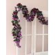 thumbnail image 4 of Guirnalda de rosas artificiales, 3 unidades, 135 flores, guirnalda de flores falsas para decoración de bodas, hogar, jardín, fiesta (morado), 4 of 4