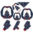 thumbnail image 1 of hirigin Christmas Family Pajamas with Tree Print, Color Matching Classic Crew Neck Casual Style Holiday Clothing, 1 of 2