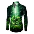 thumbnail image 4 of ZZHZGZ Fourth of July Mens Denim Shirts Long Sleeve Male St. Patricks's Day Long Sleeve Shirt Autumn Casual 3D Printing Hawaii Long Sleeve Shirts Tops Late July Mens Tshirts Graphic L, 4 of 4