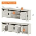 thumbnail image 4 of WAMPAT TV Stand for 75 Inch TV with Sliding Barn Door for Living Room Bedroom, Antique White, 4 of 8