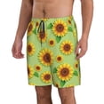 thumbnail image 2 of Goofa Sunflower Leaves Printed Mens Swim Trunks Summer Quick Dry Short Beach Swimwear Bathing Suits-Small, 2 of 9
