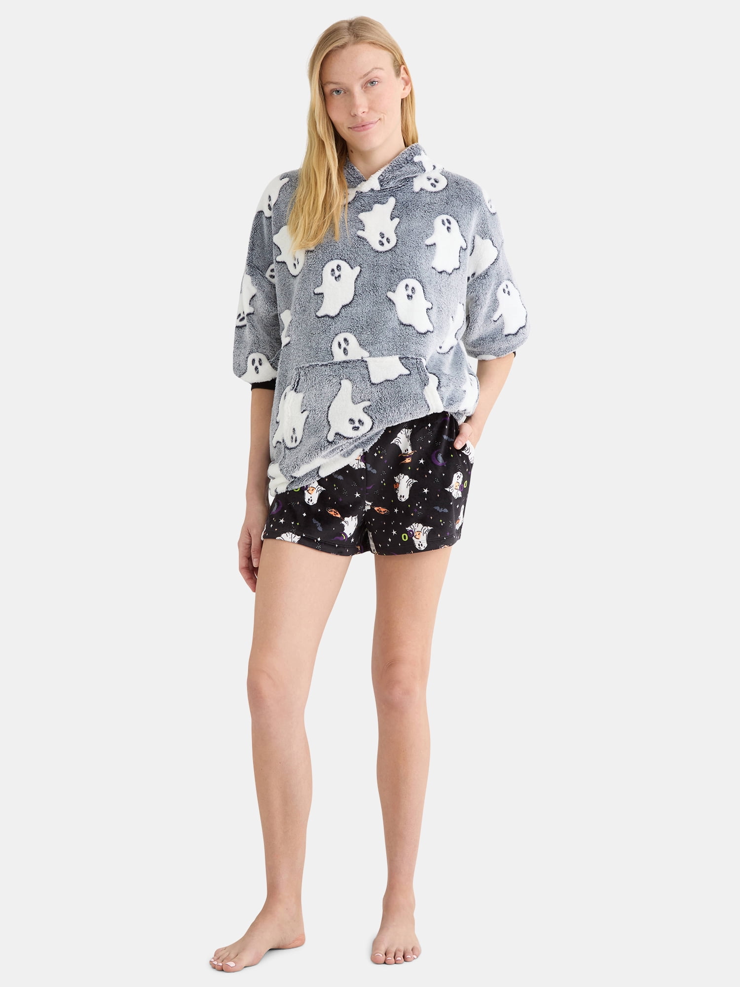 Way To Celebrate Womens Halloween 2-Pack Sleep Short, Sizes XS-3X