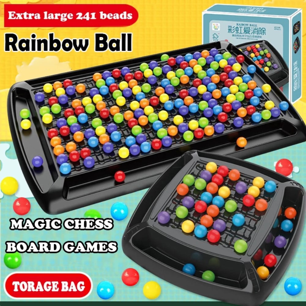 WJCY Elimination Ball Game,magic Rainbow Ball Puzzle Cube Fidget Educational Toy,kid Parent Interaction Family Game Toy Set Rainbow Ball Rainbow Puzzle Magic Chess Toy Set For Kid Adult. 
