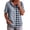 Navy, variant on Button Down Shirts for Women Collared Shirt Short Sleeve Plaid Stripe Patchwor Linen Summer Tops