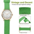 thumbnail image 2 of Unisex Perlon Nylon Bracelet with Stainless Steel Silver Buckle, Green, 14mm, 2 of 6