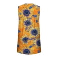thumbnail image 5 of Sexlip Womens Big Flower Print Sleeveless Loose Sleeveless Top Vibrant Trendy Beach Holiday Outfit Yellow L, 5 of 5
