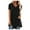 Black, variant on Women'S Plus Size Print V Neck Blouse Short Sleeved Long T-Shirt (Red S)