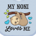 thumbnail image 4 of Inktastic My Noni Loves Me with Sloth and Hearts Boys or Girls Baby Bib, 4 of 4