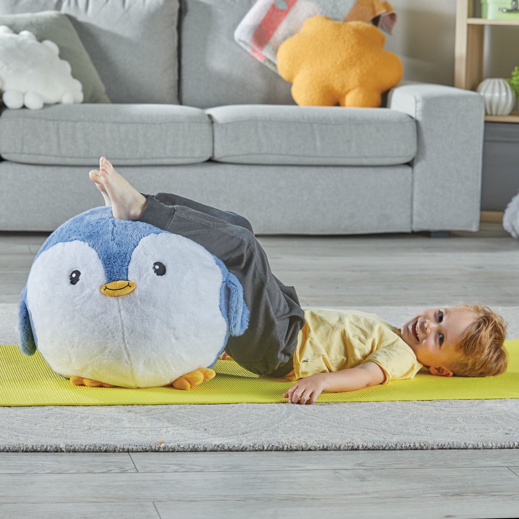 hand2mind BubblePlush Yoga Ball Buddy - Penguin