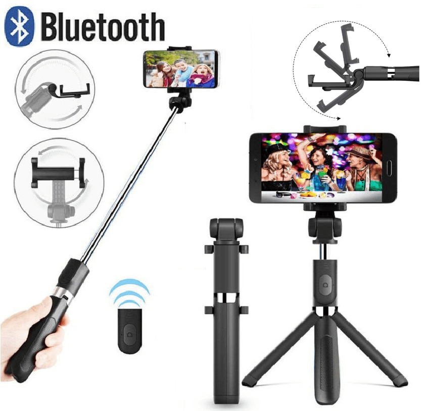 Portable Folding Bluetooth 360° Rotating Selfie Stick Remote Camera