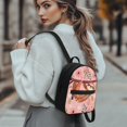 thumbnail image 3 of Eheartsgir Sloth Pink Leaves Casual Daypack, Zipper Closure Polyester Mini Backpack for Library Travel, Adjustable Strap Women's Travel Shoulder Bag, 3 of 8