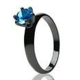 thumbnail image 2 of Aquamarine Wedding Ring - Gunmetal Wedding Ring - Solitaire Wedding Ring - Titanium Ring, 6.5, 2 of 3