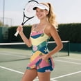 thumbnail image 2 of Yuyamidu Hippie Floral Womens Tennis Dress Summer Golf Dress with Built in Shorts Colorful Flowers Sleeveless Workout Athletic Dresses with Pocket Size XL, 2 of 7