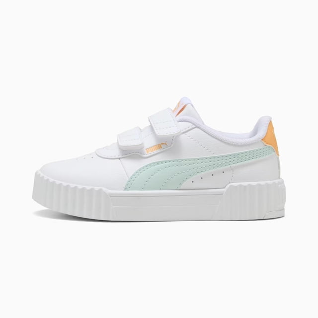 Tenis Puma Carina 3.0 V PS para Niñas 16.5 A 21.5. 401478-07 blanco 16.5