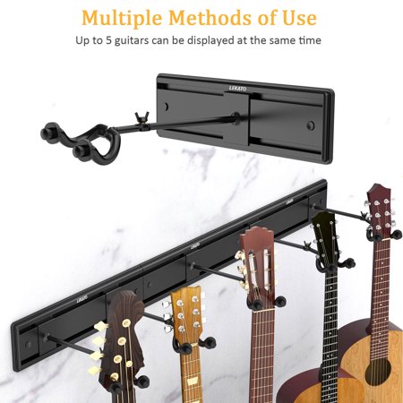 LEKATO Guitar Wall Mount Hanger Bass Banjo Rack for Multiple Guitars Adjustable