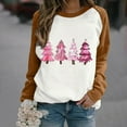 thumbnail image 2 of asdoklhq Christmas Sweaters for Women Trendy Women's Casual Long-sleeved Pullover Round Neck Fashion Printed Top Brown 2X, 2 of 4