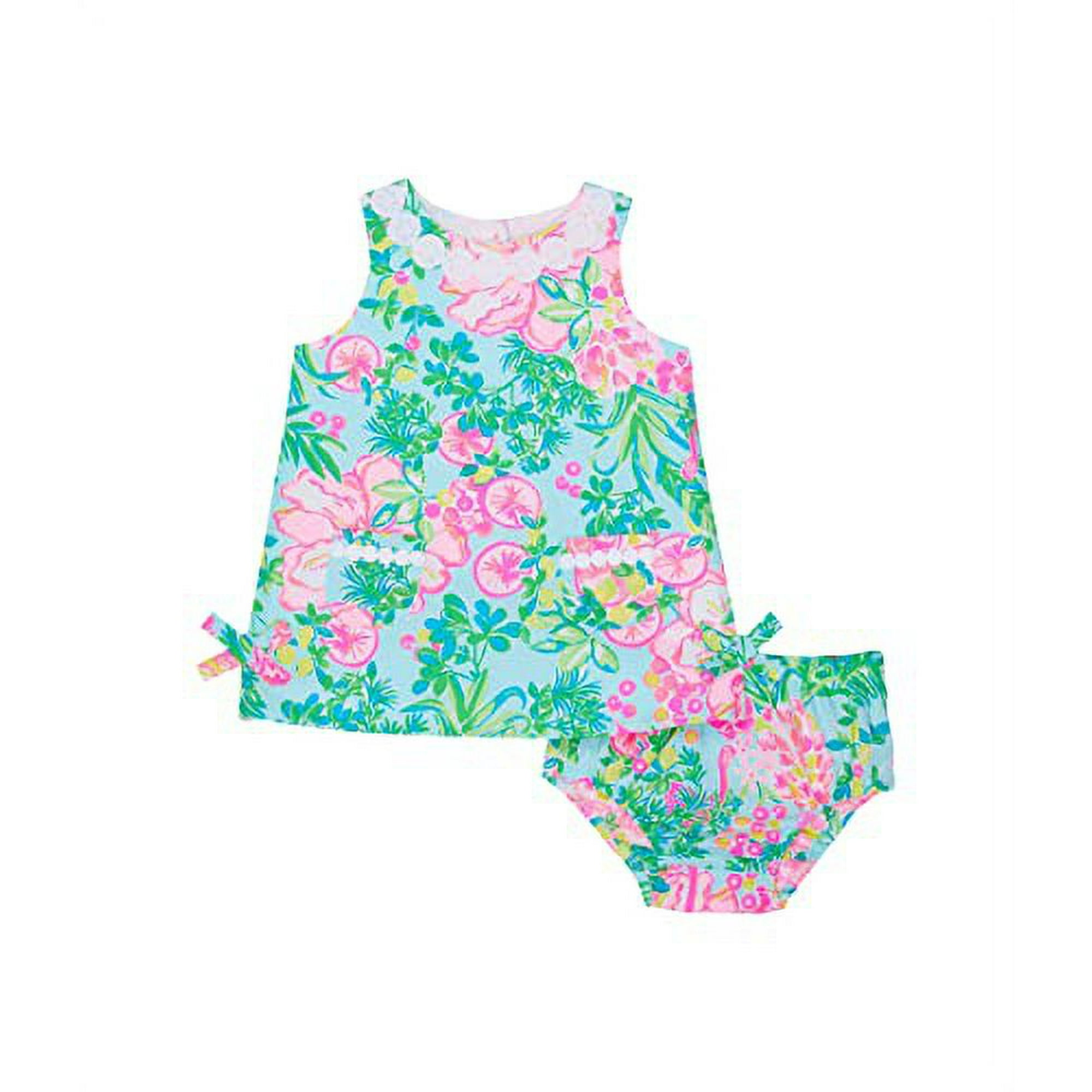 Lilly Pulitzer Baby Girl s Baby Lilly Shift Dress Infant Seasalt Blue Fruity Flamingo 12 18 Months Walmart