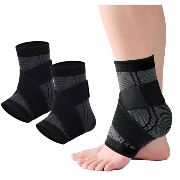 XIRQI Youth Heel Growth Plate Support Sleeve for Kids Pain Ankle Brace Severs Disease Compression Socks Foot Arch Joint Protection Basketball Football Badminton Sports Wrap(2pcs Black,Large)