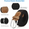 thumbnail image 4 of Juego de 2 cinturones para mujer, correas de lona elásticas trenzadas para hombres, cinturones elásticos para pantalones vaqueros, pantalones de vestir, 4 of 5