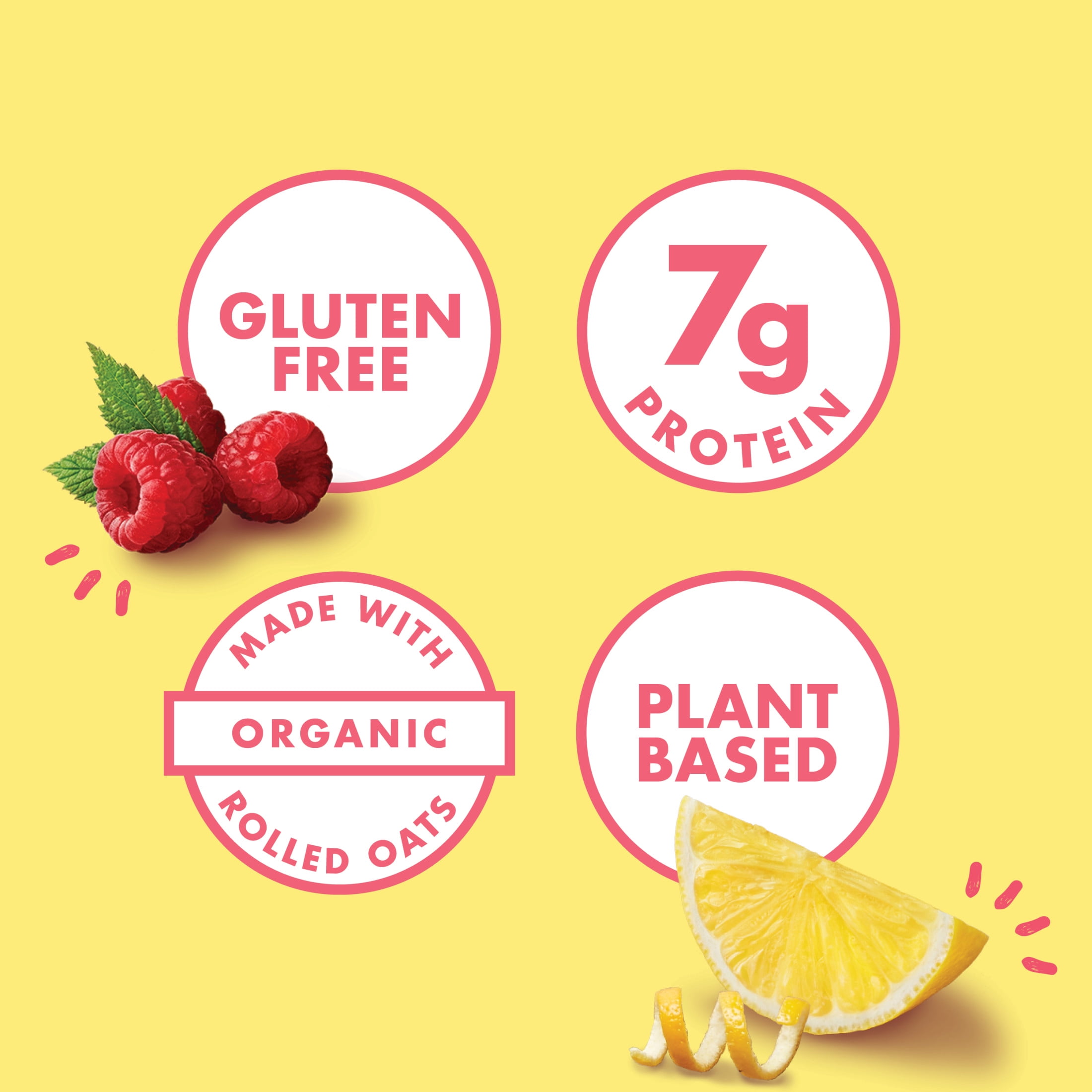 (3 pack) LUNA LemonZest + Raspberry Flavor Gluten Free Snack Bars, Protein Bars, Mother's Day Gift, 6 count