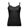 thumbnail image 6 of Lace Camisole Tops for Women, Hugcore Women's V Neck Soft Lace Trim Camisole Sleeveless Tank Undershirt Top Going Out Y2K Tops Spaghetti Strap Tank Top Black L, 6 of 6