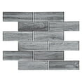 thumbnail image 2 of Migdal Smoked Gray 2-in. x 6-in. Brick Joint Wood Look Glossy Glass Mosaic Wall and Floor Tile, 2 of 6