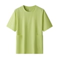 thumbnail image 3 of LEKWK Crewneck T-Shirt for Men Pockets Short Sleeve Casual Top Lightweight Breathable Relaxed Fit Tee for Summer Green XXL, 3 of 5