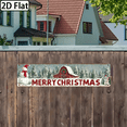 thumbnail image 2 of Ullo0ord 2D Flat, 1pc Vintage Christmas Metal Sign Rustic Red White Snow House, Pine Trees Merry Christmas Text Heavy-Duty Indoor Outdoor Decoration Large 4x16 Inches Farmhouse, Cabin, Home Decor, 2 of 9