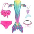 thumbnail image 1 of 5pcs/set Girls Mermaid Tail Swimsuit Children Mermaid Ariel Cosplay Costume Fantasy Beach Bikini A Discount, 1 of 4